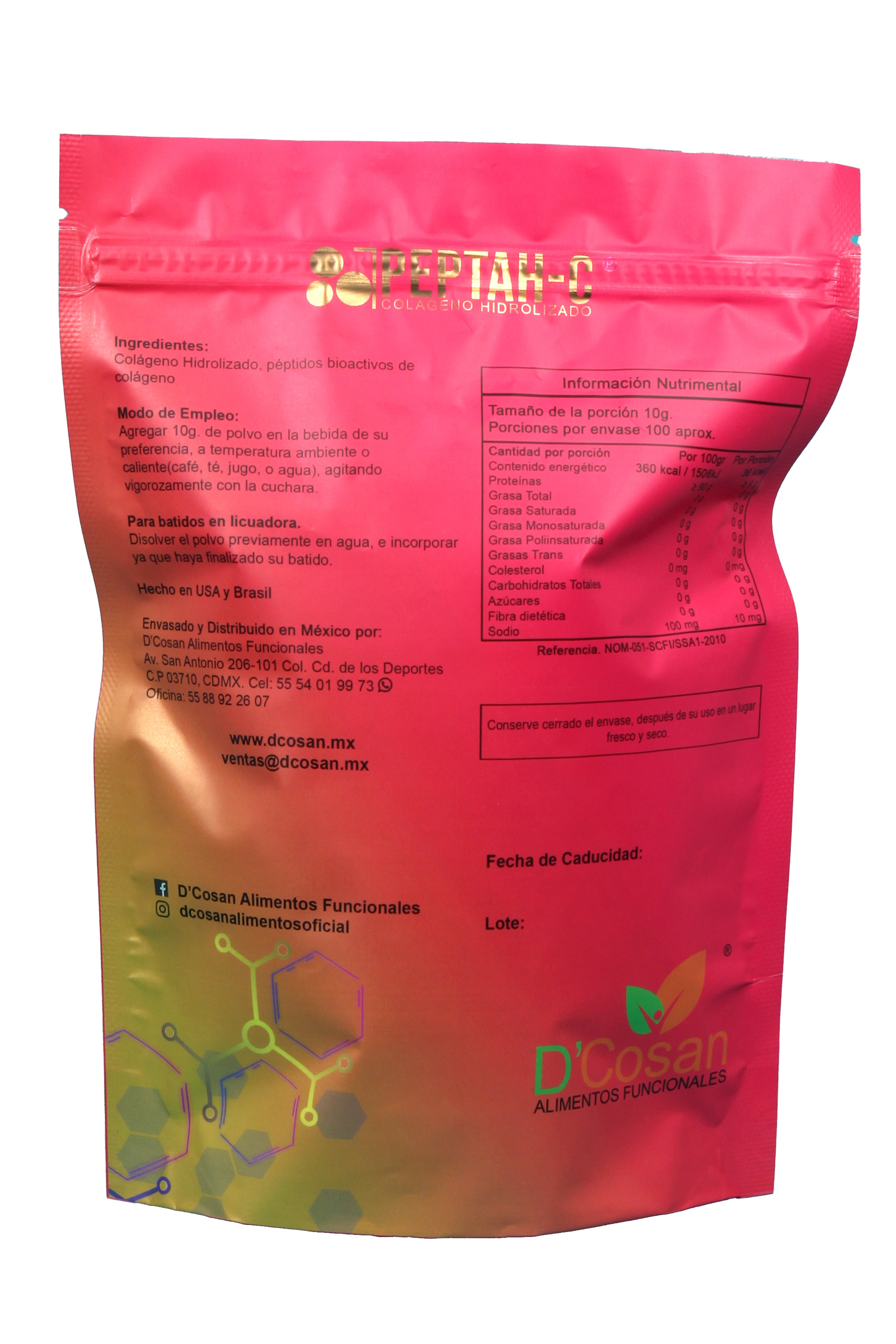 Colágeno Hidrolizado PEPTAH-C  ROSA GOLD