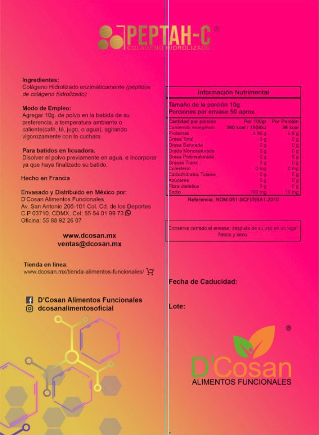 Colágeno Hidrolizado PEPTAH-C  ROSA GOLD