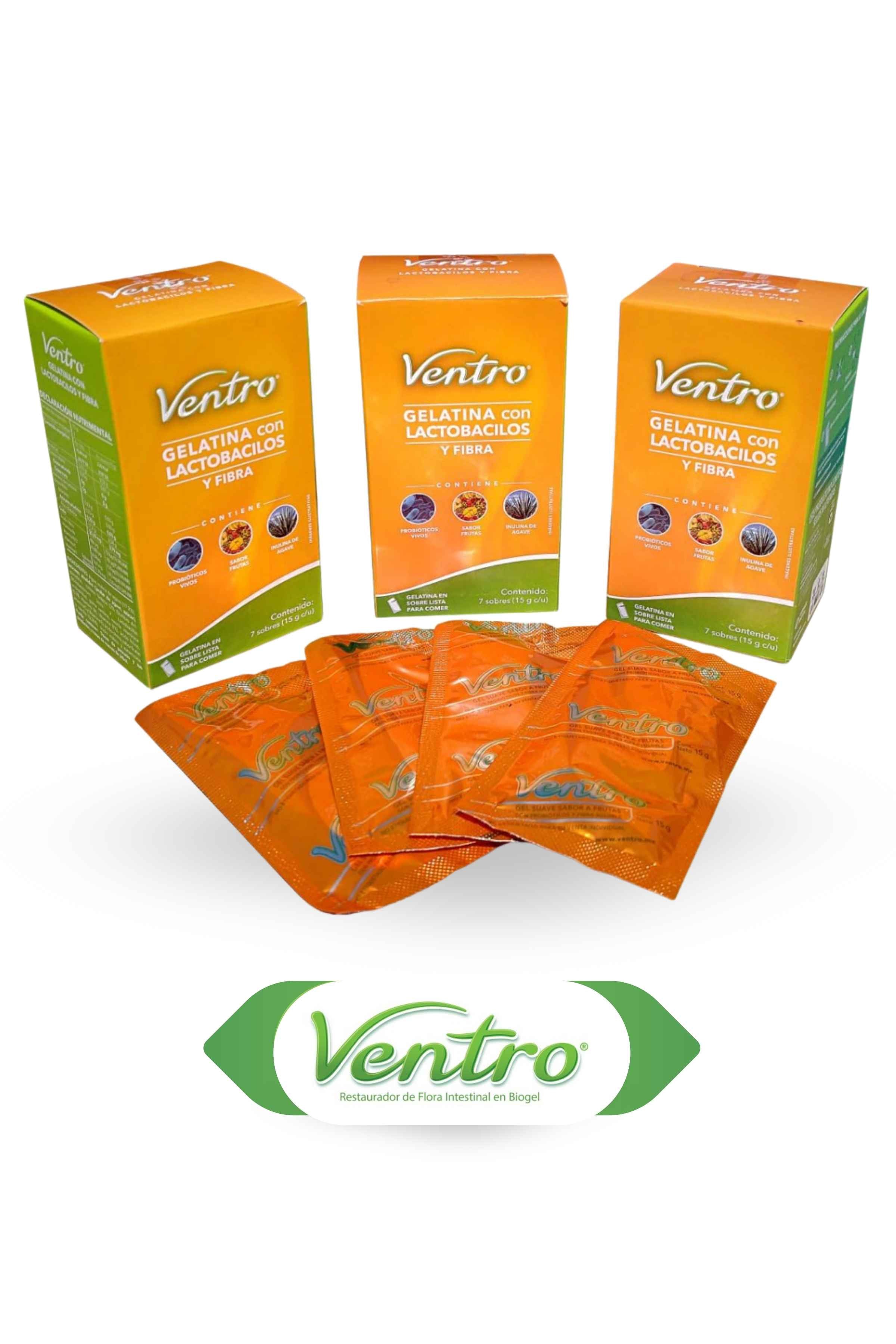 VENTRO® Sobres de Gelatina con Probióticos y Prebióticos (Ready to eat) / 20 cajas